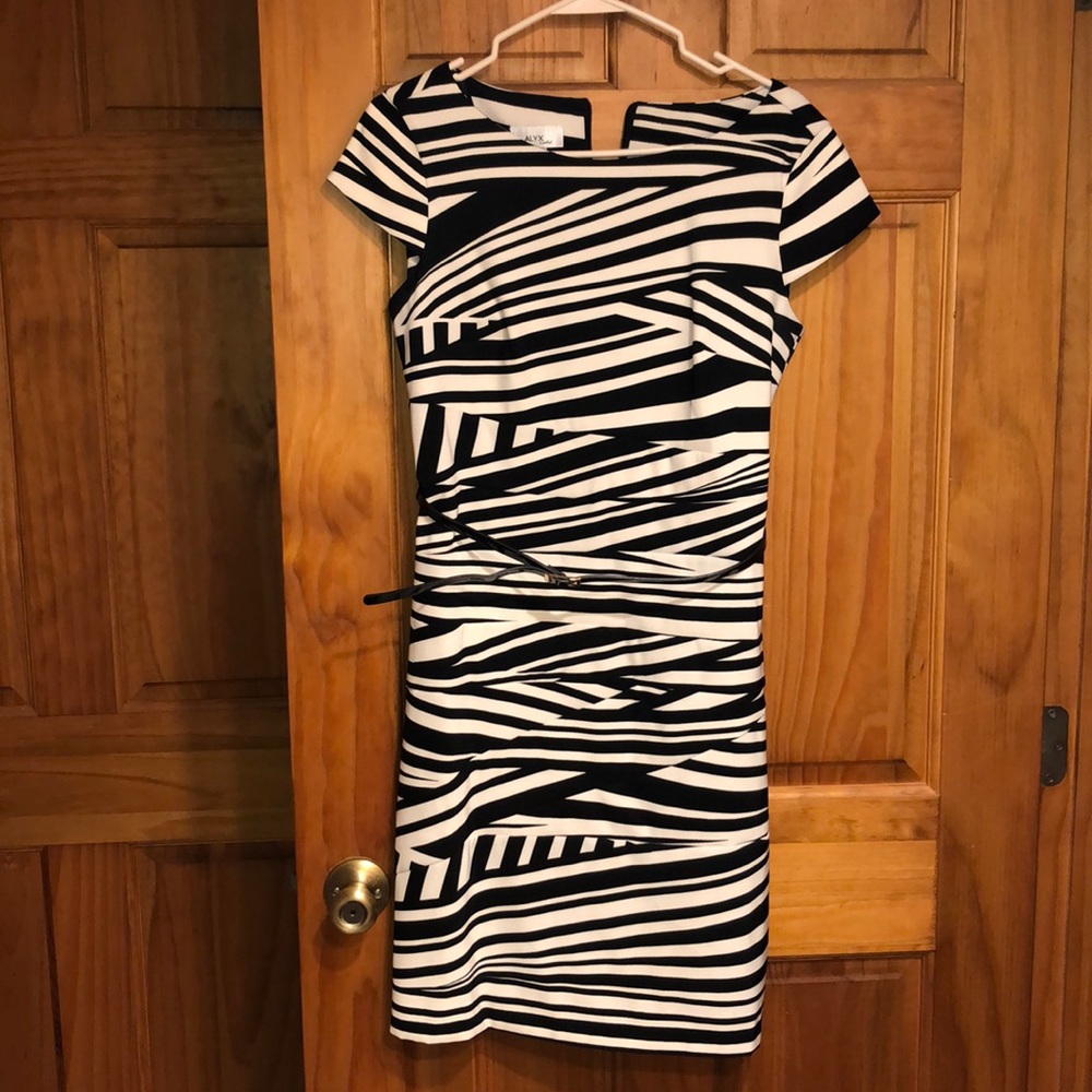 Black and cream striped dress